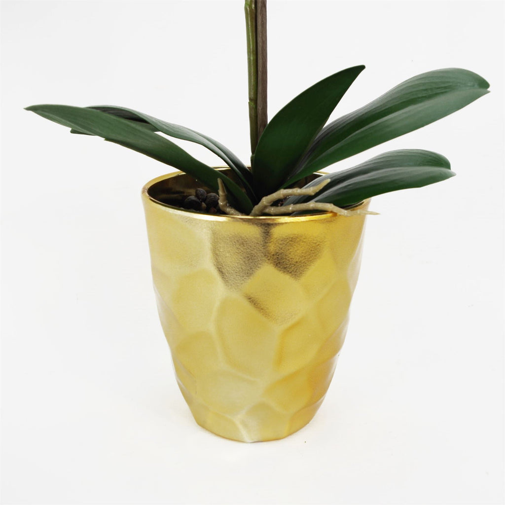 Artificial Orchid Plant Dark Pink Gold Pot 54cm-3