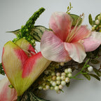Artificial Pink Lily Wreath-2