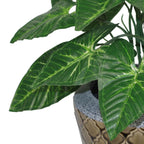 Artificial Foliage Plant Pot 45cm Dark Taro Plants-2