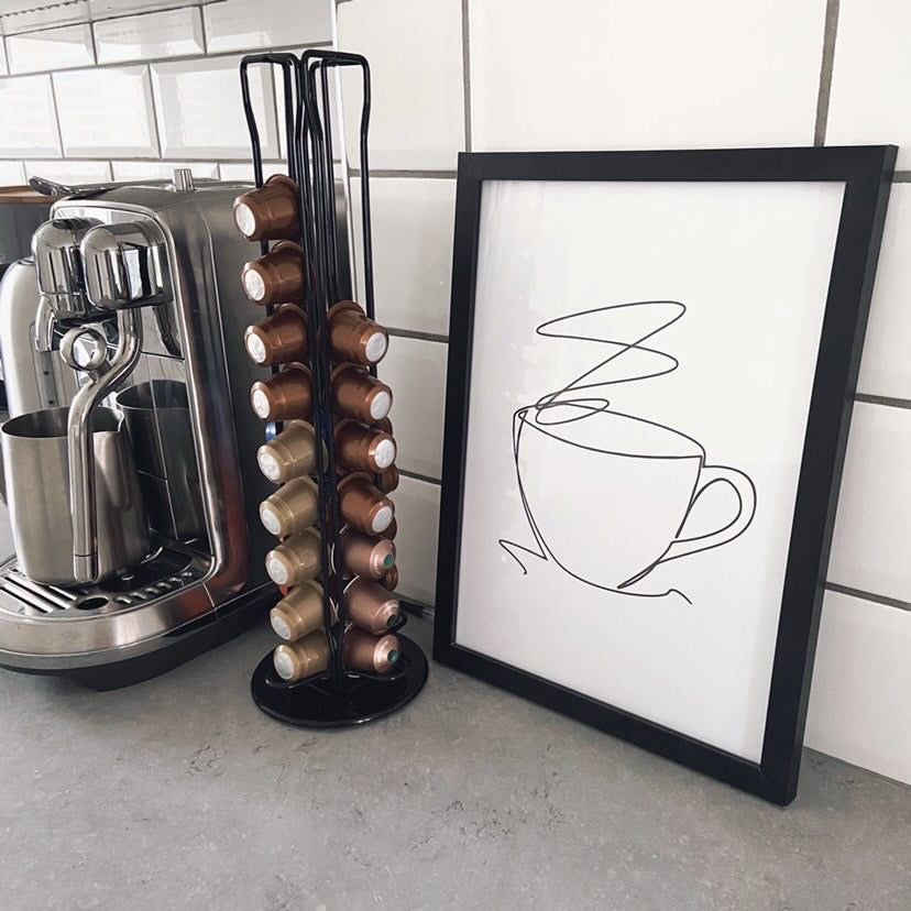 Coffee Cup Simple Line Work Kitchen Wall Decor Print-0