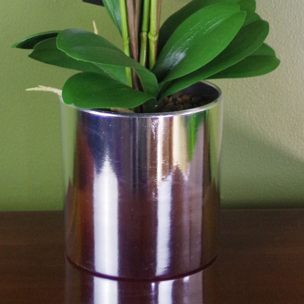 Artificial Orchid Large Dark Pink Silver 52cm Botanik-2