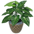 Artificial Foliage Plant Pot 45cm Dark Taro Plants-0