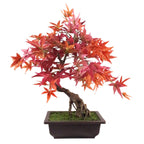 Artificial Bonsai Tree Red Maple Bonsai 50cm Leaf Design Trees Realistic Plant Botanik-0