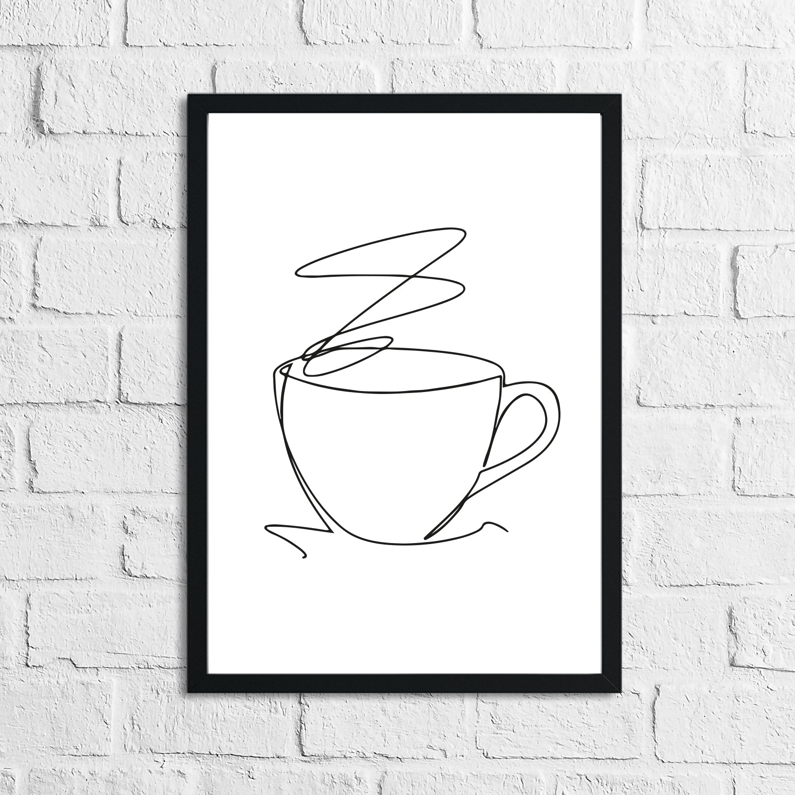Coffee Cup Simple Line Work Kitchen Wall Decor Print-1