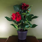 Artificial Dhalia  Plant Flowers Flowering Plant Red Botanik-0